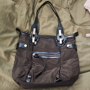 Treesje Dark Brown Tote with Black Accents